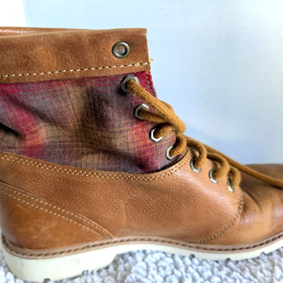 Timberland x Pendleton Women's Bramhall Boots Size 8.5 Plaid Top /Brown Leather - Picture 5 of 13